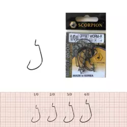 Гачки Scorpion OFFSET WORM BN 10шт  3/0