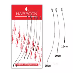 НАБІР Поводків плетениx HARPOON (15,20,25см по 2шт) 6шт СТАЛЕВІ