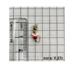 Мормишка вольфрамова  STREAM 4525 Німфа вушко з паєтками і бісером 2,5мм 0,27гр золото(ціна за 1 шт)