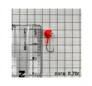 Мормишка Finnex свинець із камінцем Swarovski 0,70г D-5мм  червона  (10 шт) ЦІНА ЗА 1шт