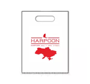 Пакет Фірмовий HARPOON Банан 300*400мм Білий/Червоне нанесення (100шт в уп.)