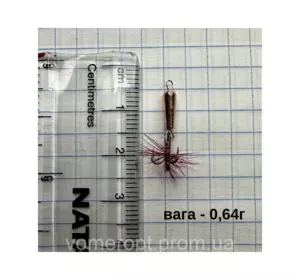 Мормишка вольфрамова STREAM Чортик з мухою 5425 TF 0,64г L-8мм трійник мідь  (ціна за 1 шт)